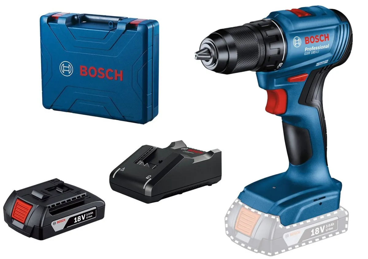 Bosch AKUMULATORSKA BUŠILICA - ODVRTAČ + KOFER GSR 185-Li (06019K3001)