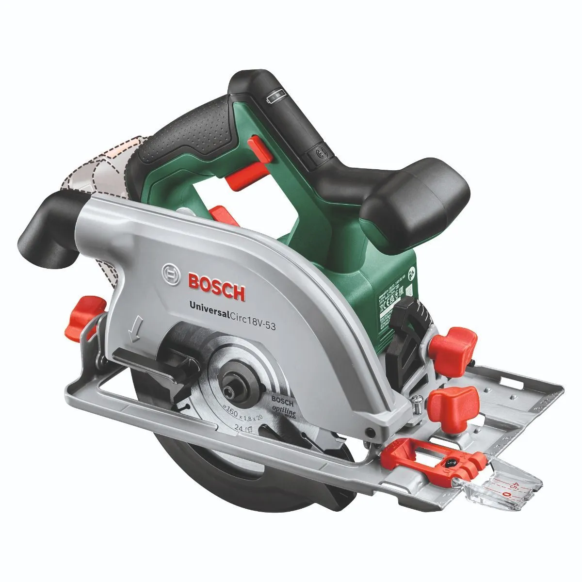 Bosch AKUMULATORSKA KRUŽNA TESTERA-CIRKULAR UniversalCirc 18V-53 Solo (06033B1400)