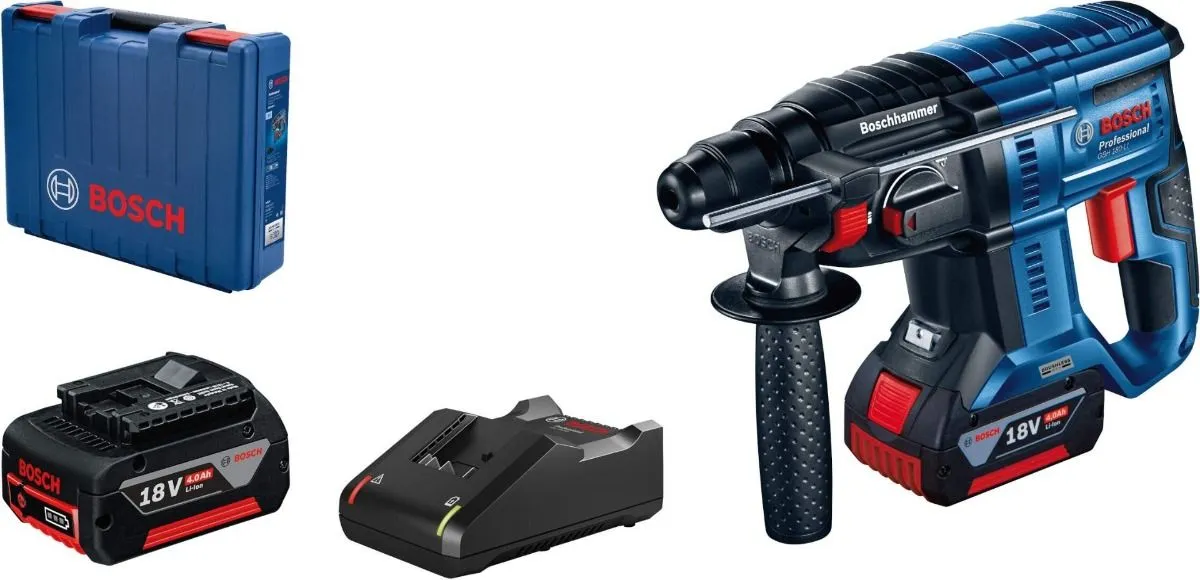 Bosch AKUMULATORSKI ELEKTRO-PNEUMATSKI ČEKIĆ / BUŠILICA GBH 180-LI 2x4,0 Ah (0611911121)