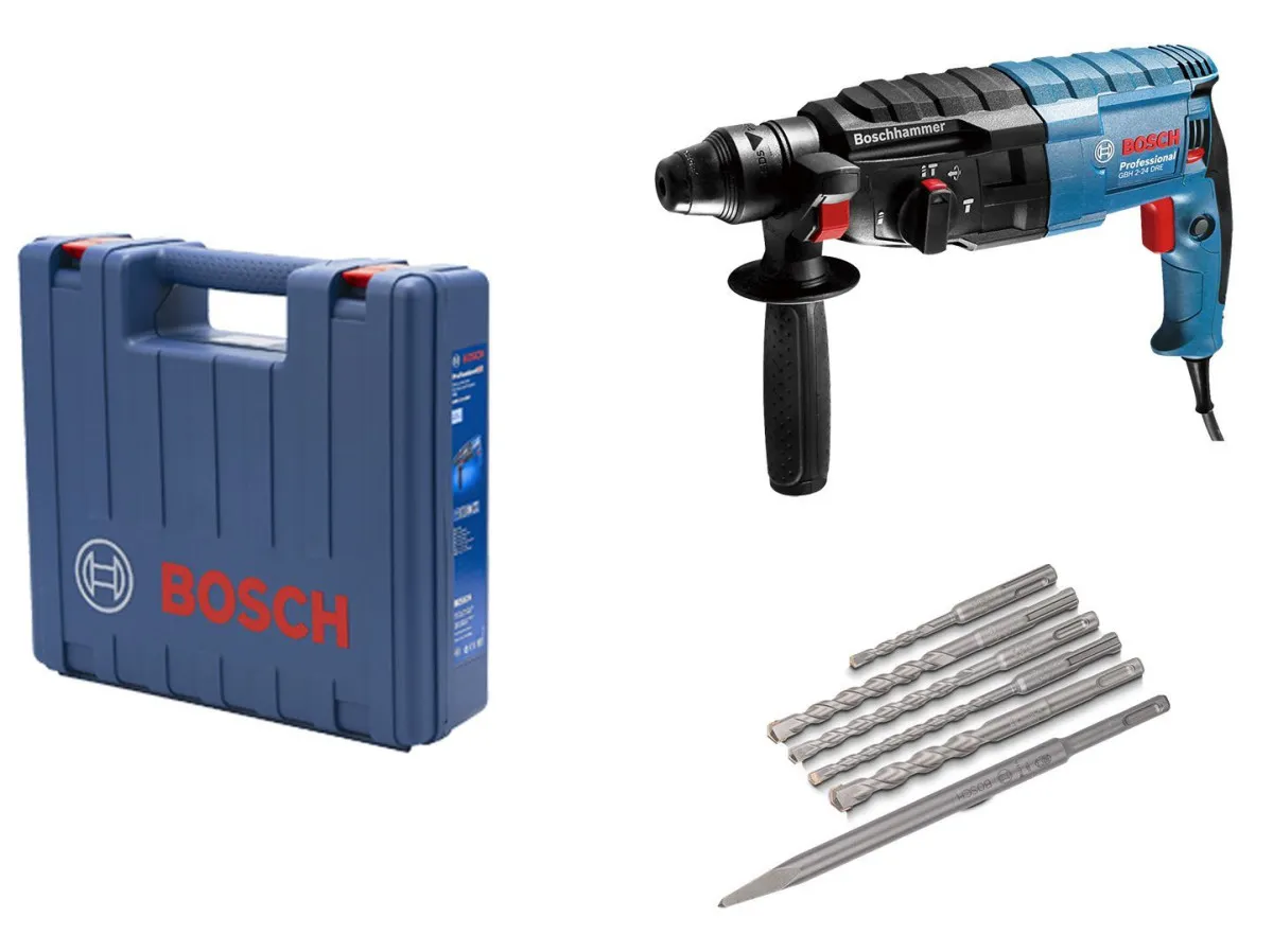 Bosch ELEKTRO-PNEUMATSKI ČEKIĆ + 6-DELNI SET BURGIJA U KOFERU GBH 240 (0611272102)