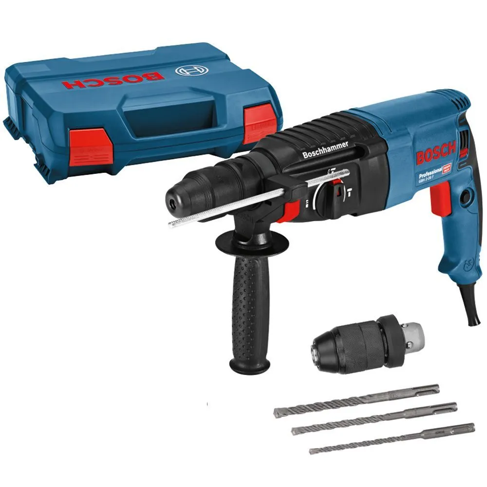 Bosch ELEKTRO-PNEUMATSKI ČEKIĆ GBH 2-26 F + 3-delni set SDS-plus burgija u koferu (06112A4003)