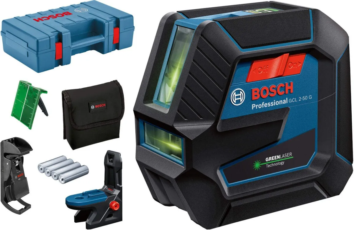 Bosch KOMBINOVANI SAMONIVELIŠUĆI LASER ZA LINIJE SA ZELENIM ZRAKOM GCL 2-50 G + magnetni nosač sa štipaljkom + kofer (0601066M02)