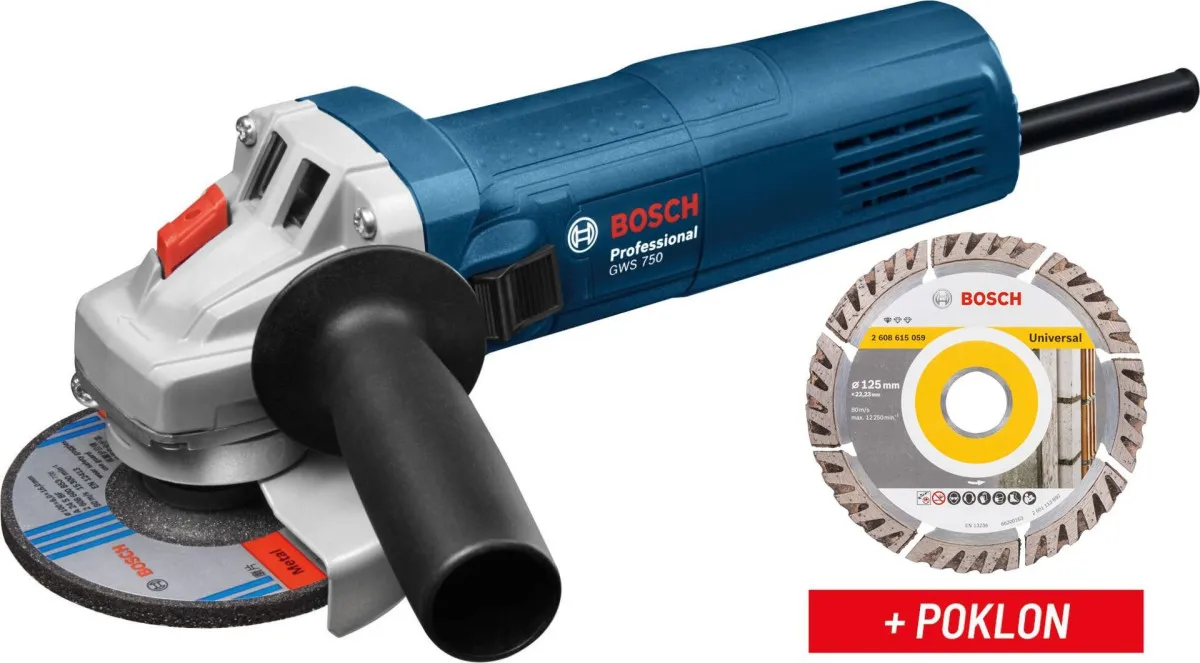Bosch MALA UGAONA BRUSILICA GWS 750-125 + poklon dijamantska ploča (060139400D)