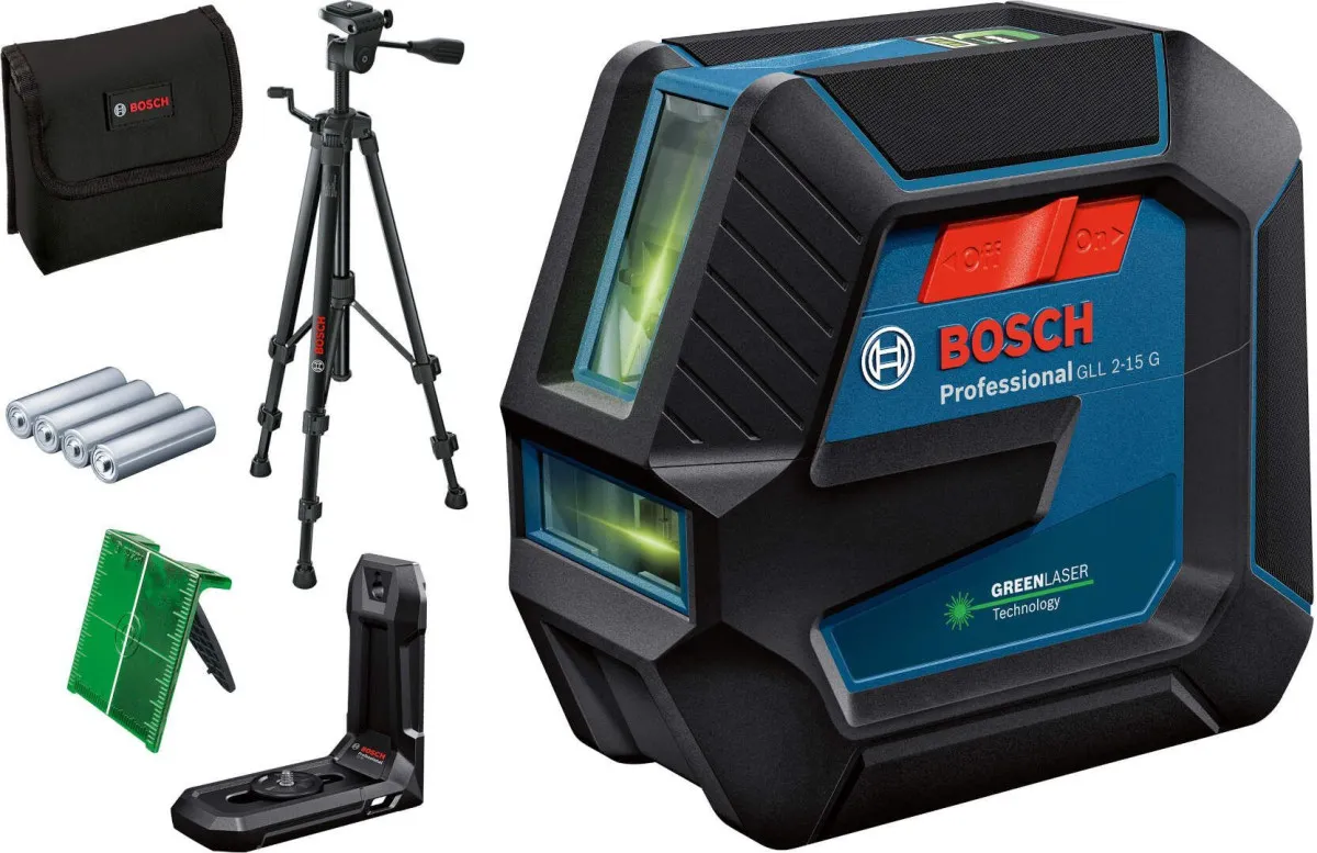 Bosch SAMONIVELIŠUĆI LASER ZA LINIJE SA ZELENIM ZRAKOM GLL 2-15 G + stativ + magnetni nosač (0601063W01)