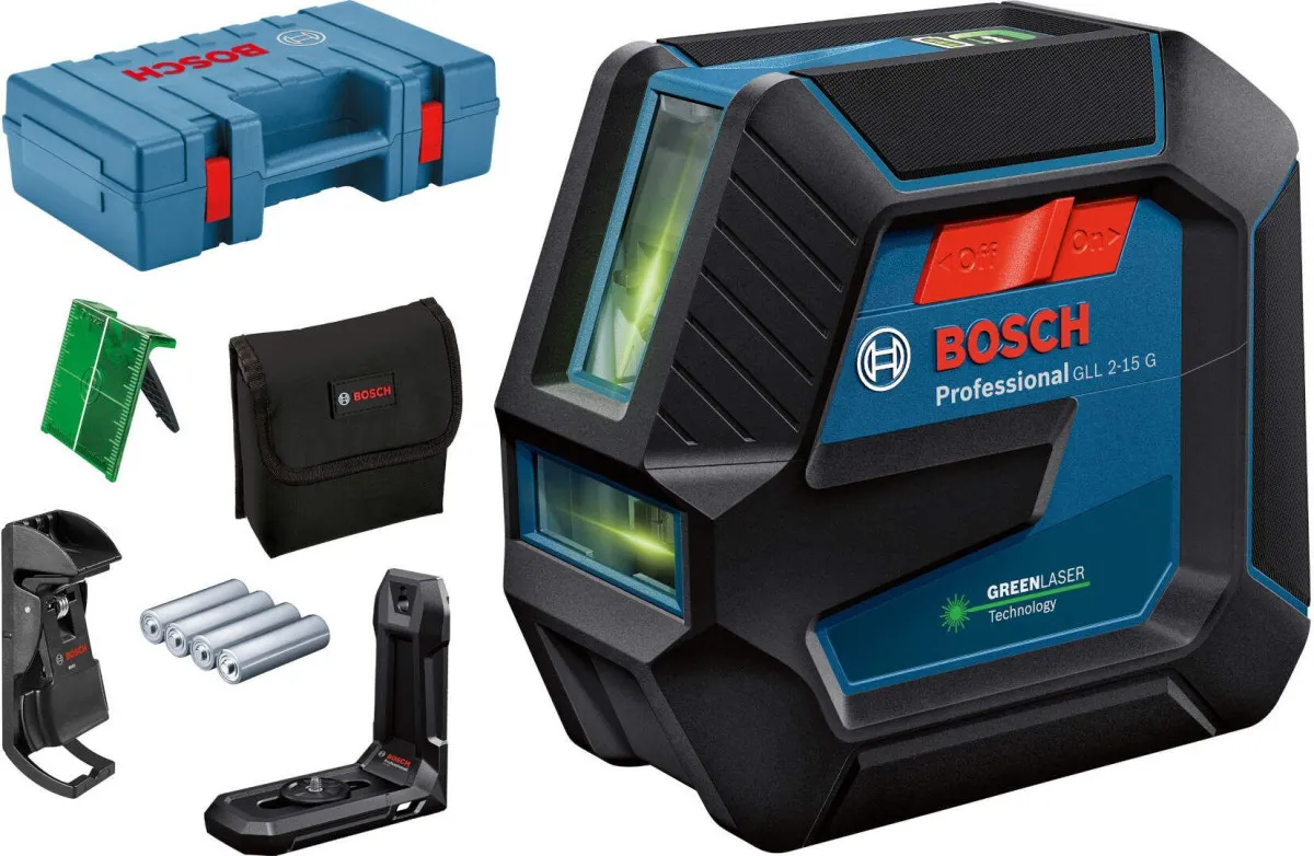 Bosch SAMONIVELIŠUĆI LASER ZA LINIJE SA ZELENIM ZRAKOM GLL 2-15 G + magnetni nosač sa štipaljkom + kofer (0601063W02)
