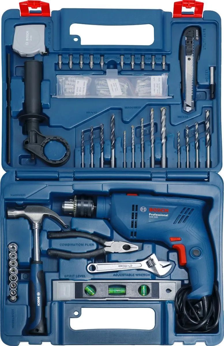Bosch VIBRACIONA BUŠILICA SA SETOM PRIBORA I RUČNOG ALATA GSB 600 (06011A0321)