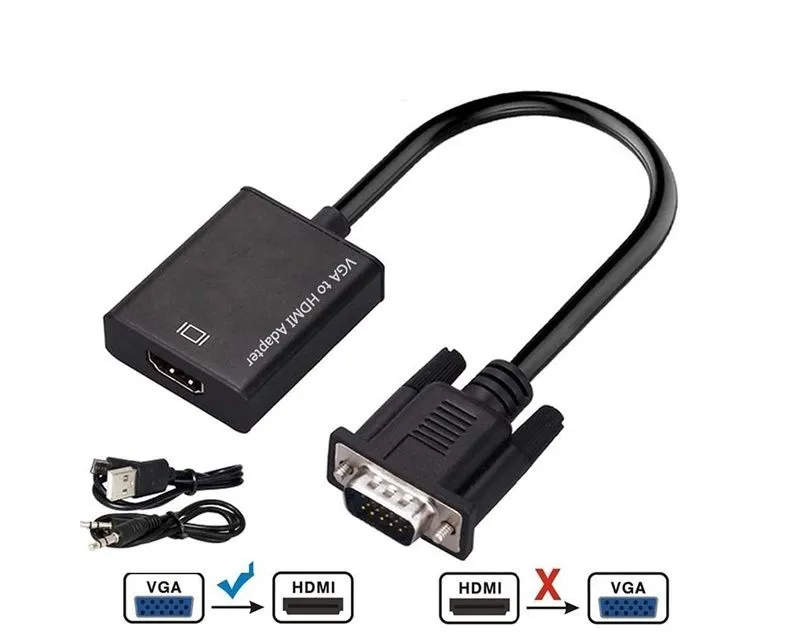 FAST ASIA Adapter VGA na HDMI (m/ž) + Audio kabl (m/m) + Micro USB kabl (m/m)