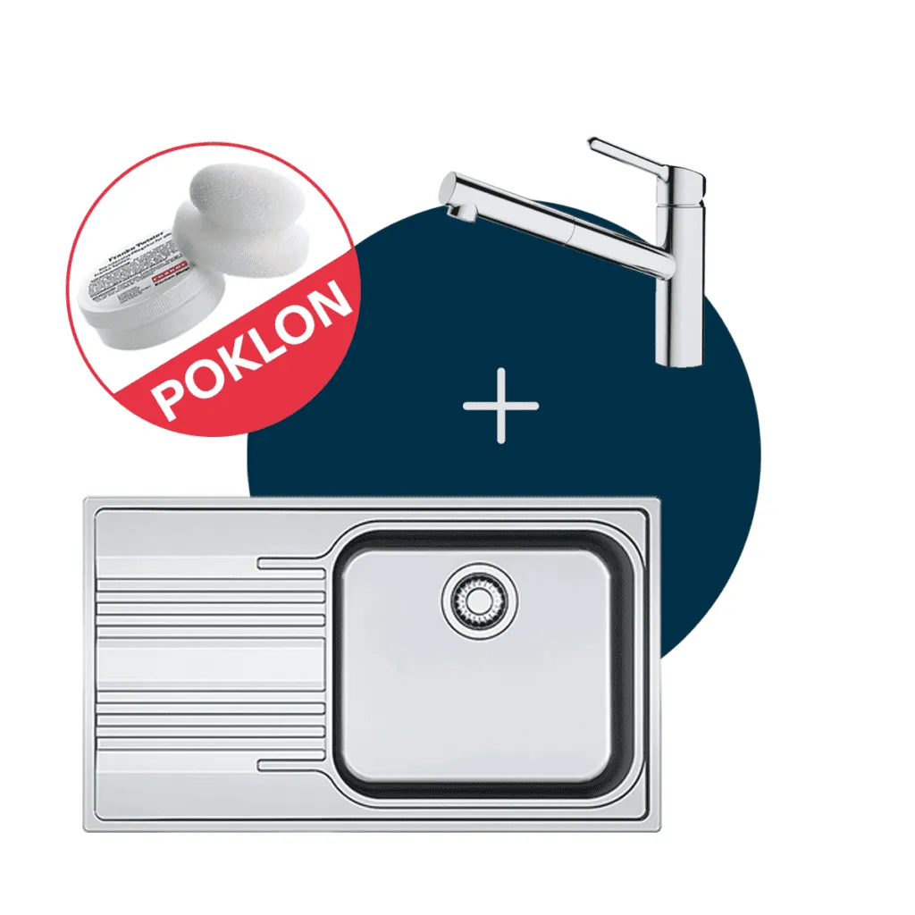 FRANKE SET 4 SUDOPERA I SLAVINA Smart SRX 611-86 LB leva i ORBIT DOCCIA