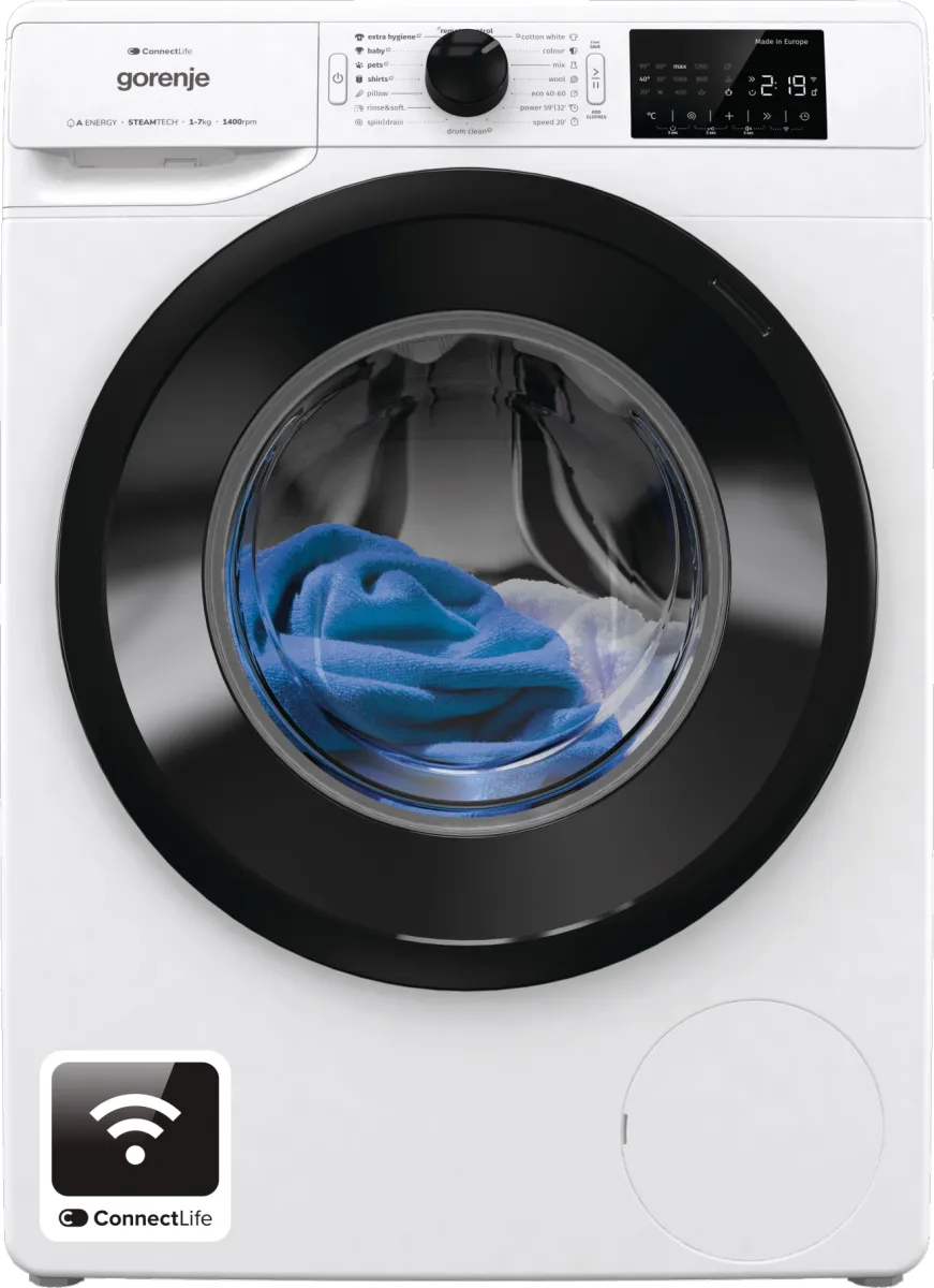 Gorenje MAŠINA ZA PRANJE VEŠA WPNEI 74 A1S WIFI 7 kg, 1400 obrtaja