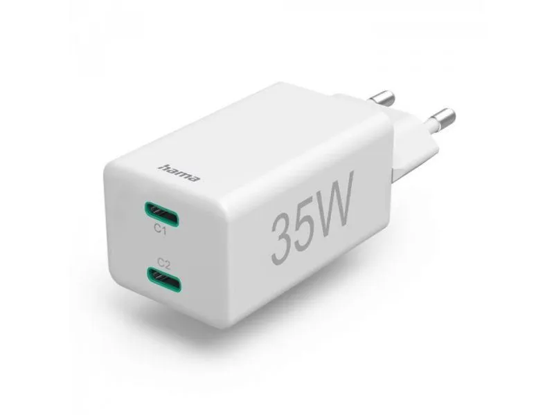 HAMA KUĆNI PUNJAČ PD/QUALCOMM 2XUSB-C 35W 201694
