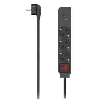 HAMA PRODUŽNI KABL SA 3 UTIČNICE I 2 USB PORTA 1.4M 223182