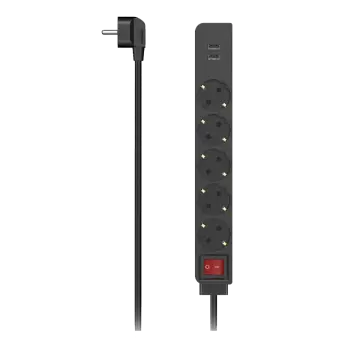 HAMA PRODUŽNI KABL SA 5 UTIČNICA I 2 USB PORTA 1.4M 223184