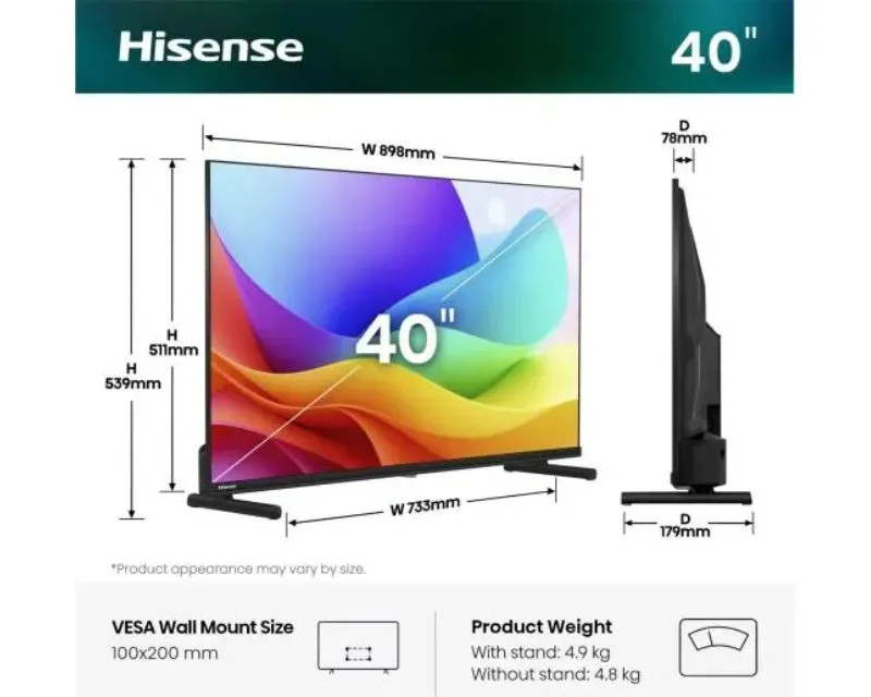  Hisense TELEVIZOR 40A5S 40" QLED Full HD SMART TV