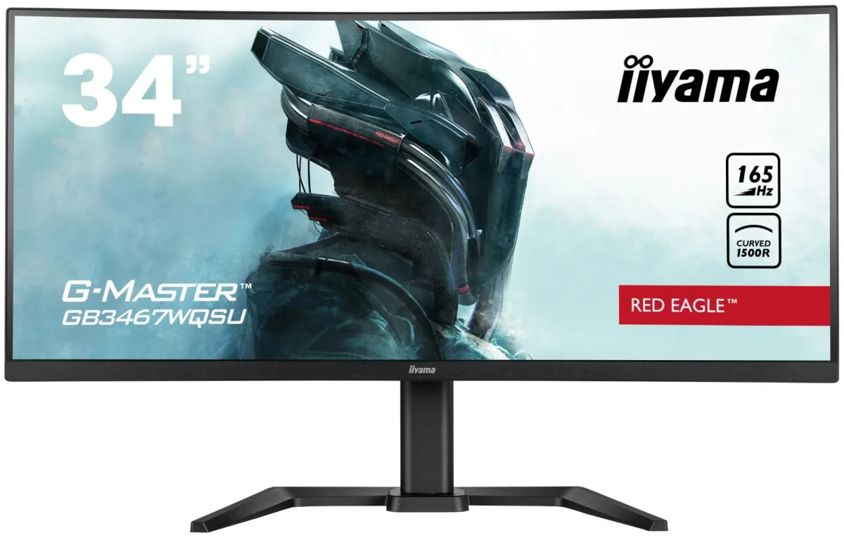 IIYAMA GB3467WQSU-B5 Gaming 34" UW ETE VA-panel, Curved Gaming 1500R, G-Master Red Eagle, 3440x1440@165Hz (21:9), 0,4ms (MPRT), 550cdm² HDR400, FreeSync Premium