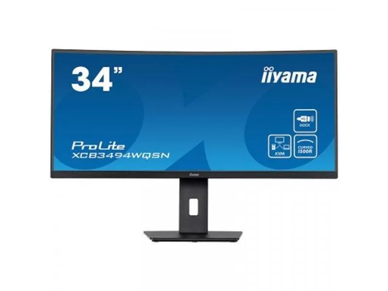 Iiyama MONITOR XCB3494WQSN-B5 34" ETE UW IPS-panel, 3440x1440 120Hz, 0,4ms, USB-C Dock, DP, HDMI, KVM, FreeSync Premium