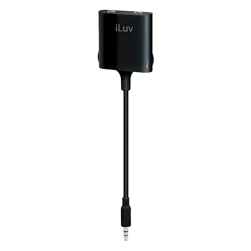 iLuv AUDIO SPLITTER Audio Splitter Adapter 1 In, 2 Out, Individual volume controll , 3,5mm, black