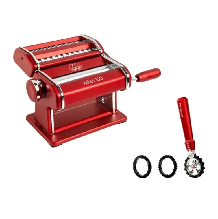 Marcato SET MAŠINA ZA TESTENINU  ATLAS 150 SA PASTA TOČKIĆEM CRVENA (AT-150-RSO-PW)