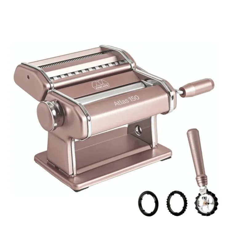 Marcato SET MAŠINA ZA TESTENINU  ATLAS 150 SA PASTA TOČKIĆEM PUDER ROZE (AT-150-POWD-RSA-PW)