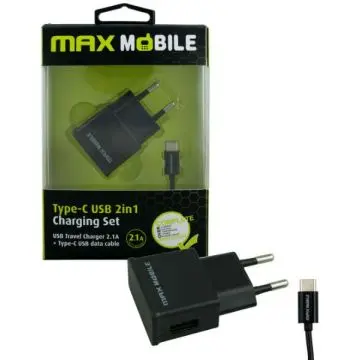 MAX MOBILE 2U1 KUĆNI PUNJAČ USB+ TYPE C KABEL 2.4A