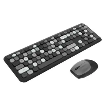 Moffii WL RETRO TASTATURA I MIŠ U CRNO/SIVOJ boji (SMK-666395AGBKGR)