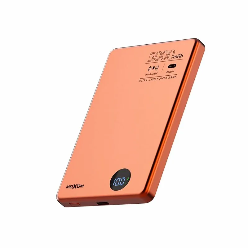 Moxom EKSTERNA BATERIJA MX-PB196 PD 20W + QC 22.5W + wireless 15W 5000mAh Magsafe Narandžasta