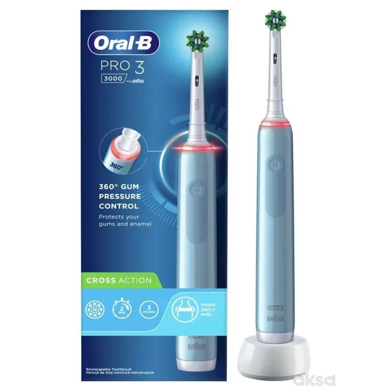 OralB ELEKTRIČNA ČETKICA ZA ZUBE PRO 3 Plava