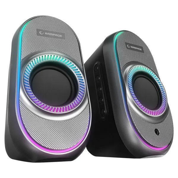 Rampage GAMING ZVUČNICI RMS-X3 BLACK 2.0 6W, Bluetooth, Black, RGB, USB