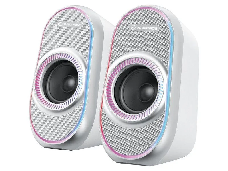 Rampage GAMING ZVUČNICI RMS-X3 WHITE 2.0 6W, Bluetooth, White, RGB, USB