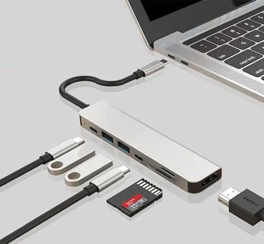 S-BOX 7u1 ADAPTER USB TYPE-C->HDMI/USB-3.0/SD+TF