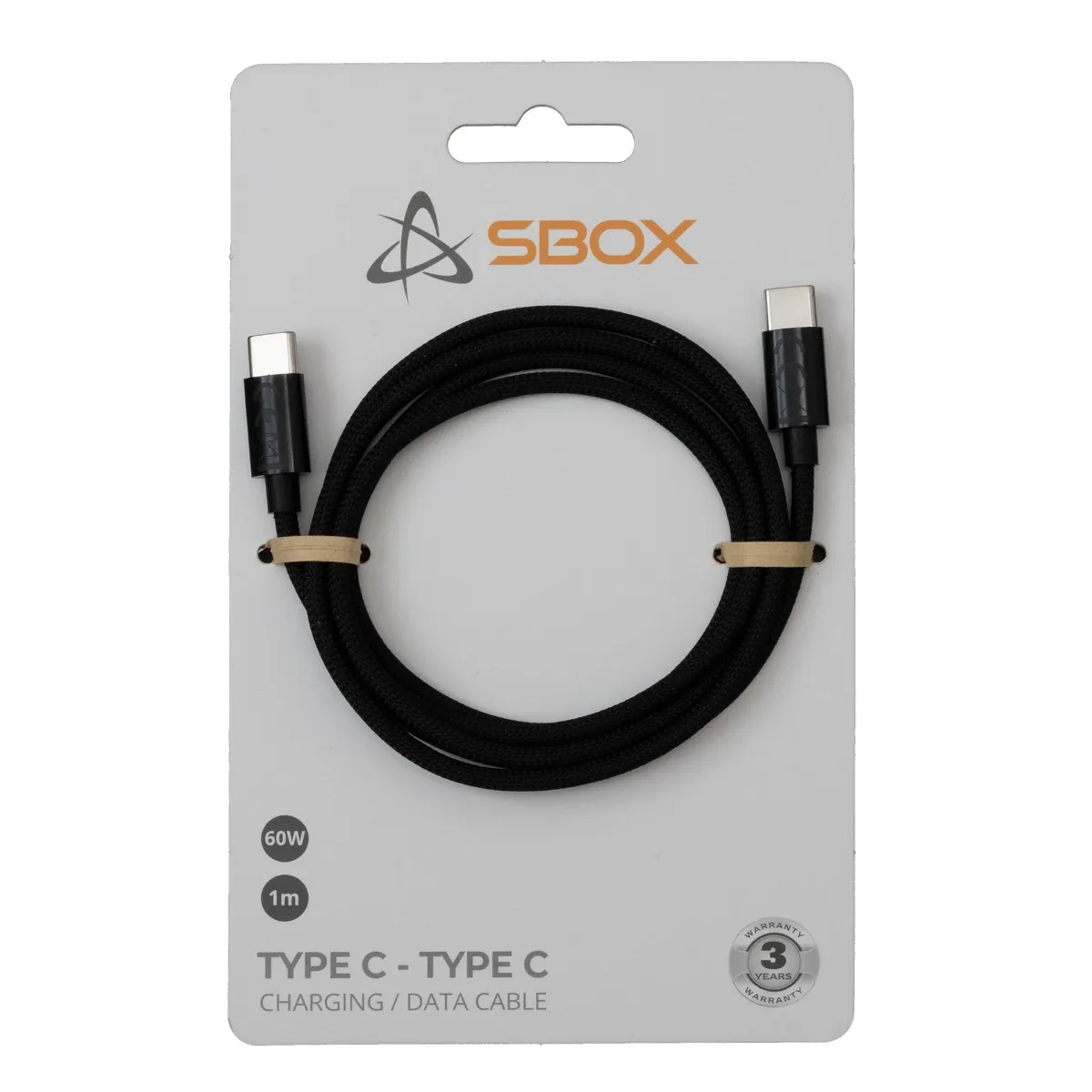 S-BOX USB-C KABL USB Type C - Type C, 60 W, 1 m crni