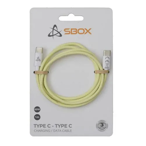 S-BOX USB-C KABL USB Type C - Type C, 60 W, 1 m žuti