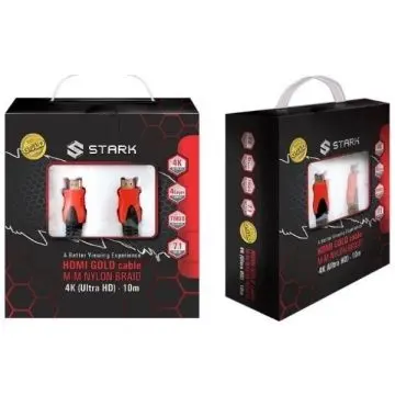 Stark HDMI KABL HDMI M-M pozlacen 4K pleteni 10m