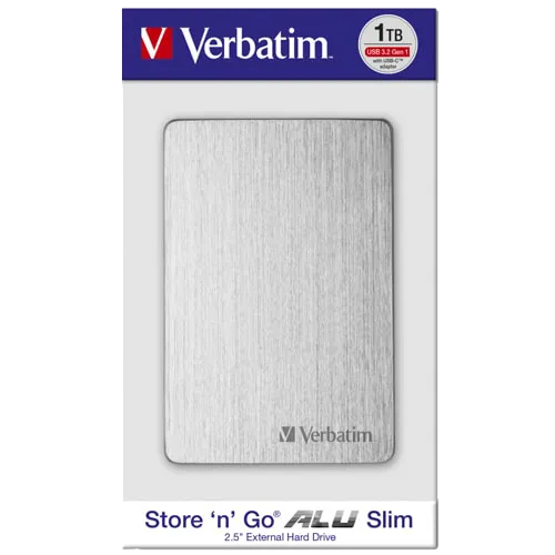 Verbatim EKSTERNI HDD Alu Slim HDD 1TB Silver 53663