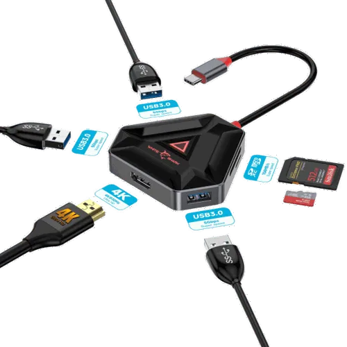White Shark 6 u 1 USB - C HUB HEXAGON