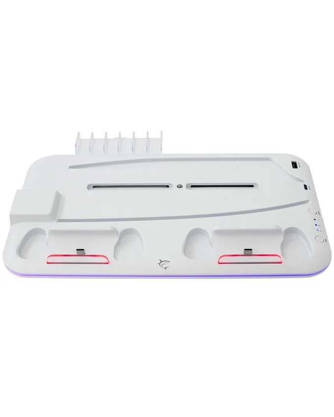 White Shark MULTIFUNKCIONALNI HLADNJAK/STALAK/PUNJAČ ZA DVA PS5 KONTROLERA PS5 KIMURA - 2, Cooling Pad + 2 Charging Docks