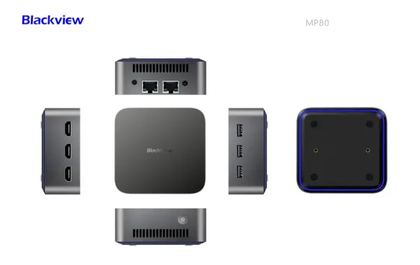 BlackView MP80 Intel N97/16GB/512GB/3xHDMI/3xUSB 3.0/2x RJ45/BT/WiF...