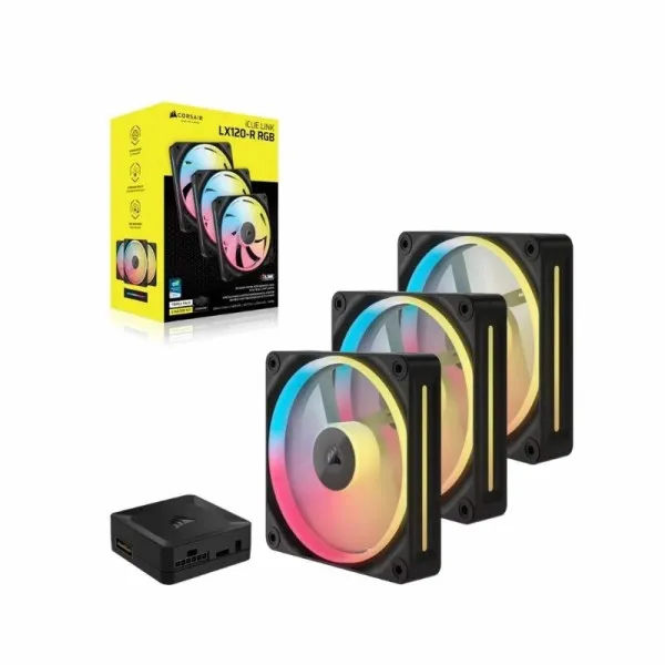 Corsair 3x120mm iCUE LINK LX120-R RGB PWM Reverse Fans Starter, CO-...