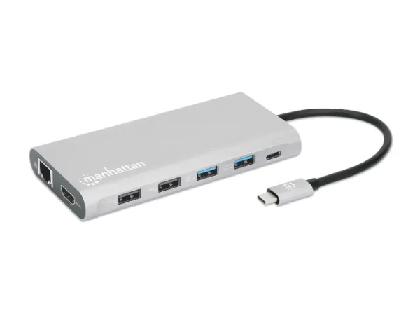 Docking station Manhattan 130660 12in1 USB-C - 3xHDMI/4xUSB/LAN/CR/...