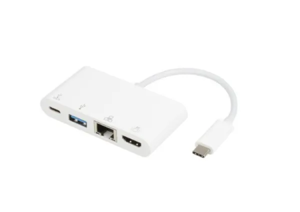 E-Green Adapter USB 3.1 tip C (M) - HDMI + USB3.0 + RJ45 + tip C (F...