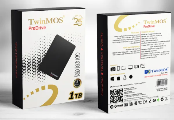 HDD E2.5 TwinMOS 1TB USB3.0 TM1000GPD - DS Computers DOO