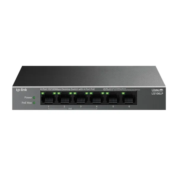 LAN Switch TP-LINK LS106LP 6port 10/100/1000Mbps/4-PoE metalno kuć...