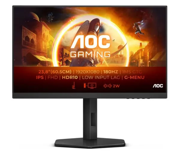 Monitor 23.8" AOC 24G4X IPS 1920x1080/180Hz/0.5ms/2xHDMI/DP/pivot/z...