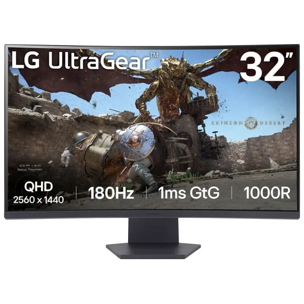 Monitor 31.5" LG 32GS60QX-B VA 2560x1440/180Hz/1ms/2xHDMI/DP/zakriv...
