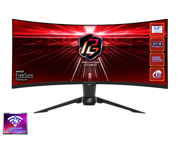 Monitor 34" AsRock PG34WQ15R2B VA 3440x1440/165Hz/1ms/HDMIx2/DP/zvu...