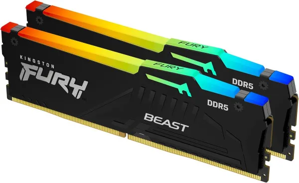 RAM DIMM DDR5 16GB (2x8GB) 5600MHz Kingston FURY Beast RGB KF556C40...