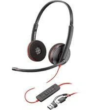 Slušalice žične HP Poly 3225 USB-C+3.5mm Plug+USB-C/A crne 8X229AA - DS Computers DOO