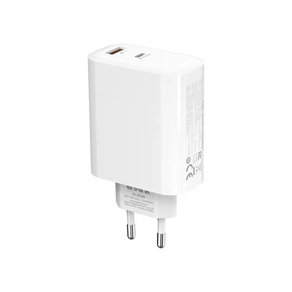 Strujni adapter S-link SL-EC69 65W PD 45W/QC 18W USB-C/USB-A Brzo p...