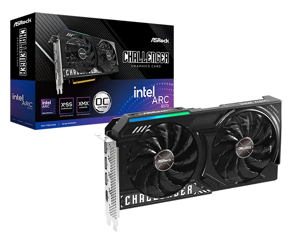 VGA Asrock Intel Arc B570 Challenger 10GB OC, B570 CL 10GO - DS Computers DOO