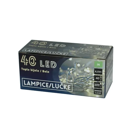 40 Led lampice bele B/O
