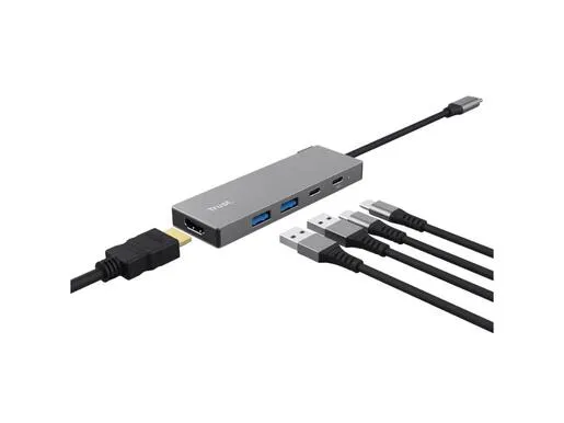 Adapter TRUST DALYX 5-IN-1 MULTIPORT/alu/siva